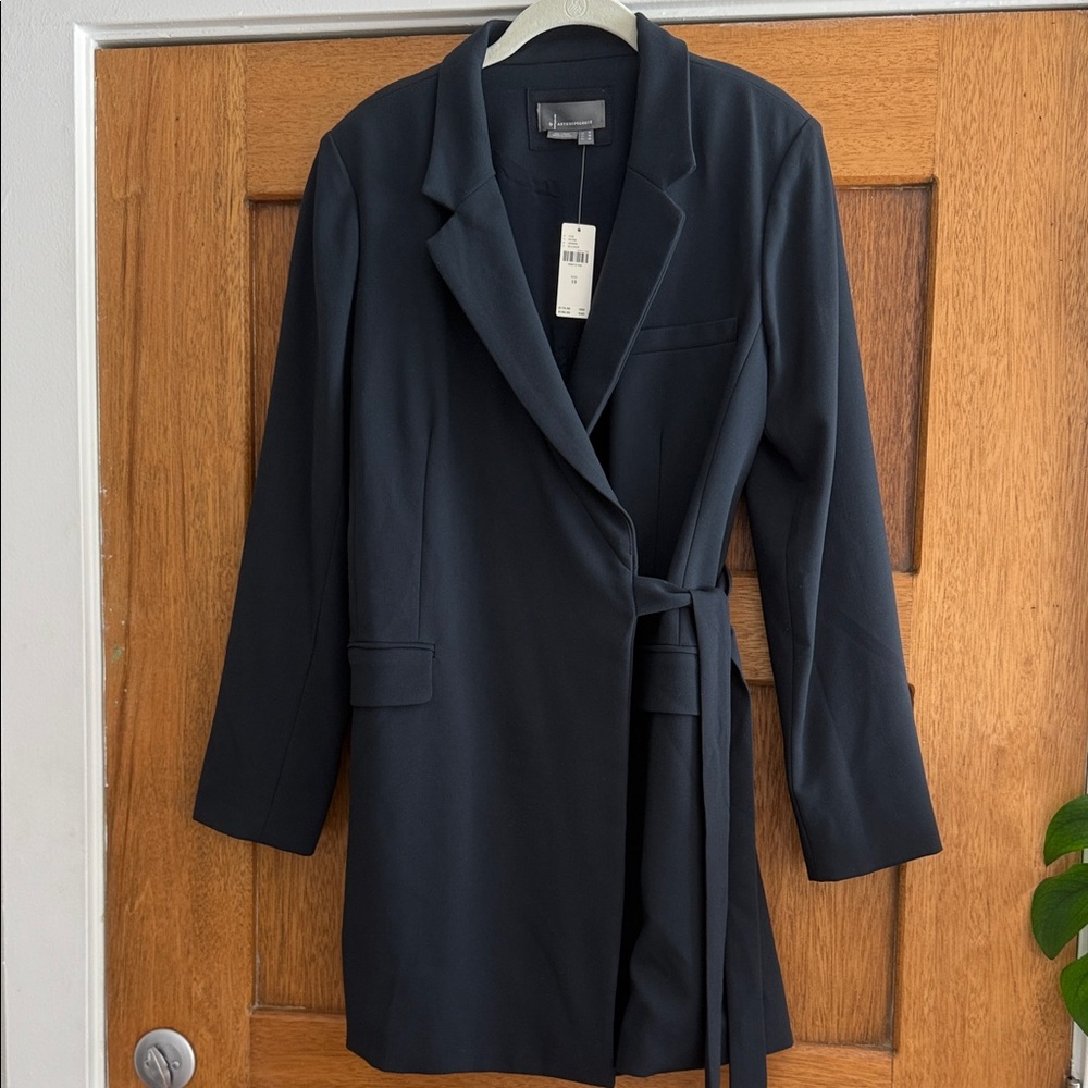 ByAnthropologie Tie-Waist Blazer Mini Dress Black